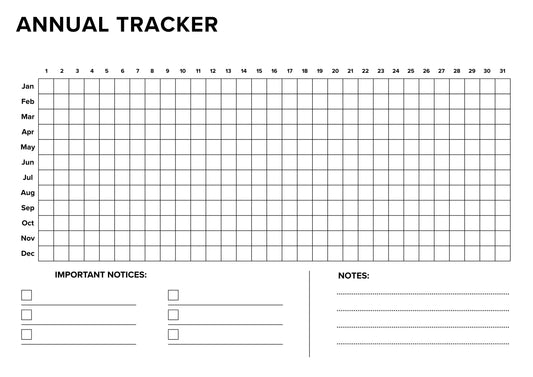 Annual Tracker Sheet