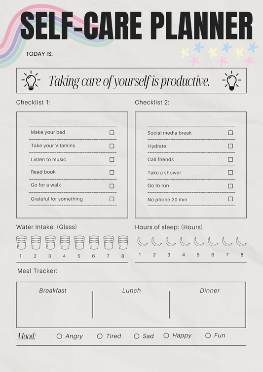 Daily Self Care Planner