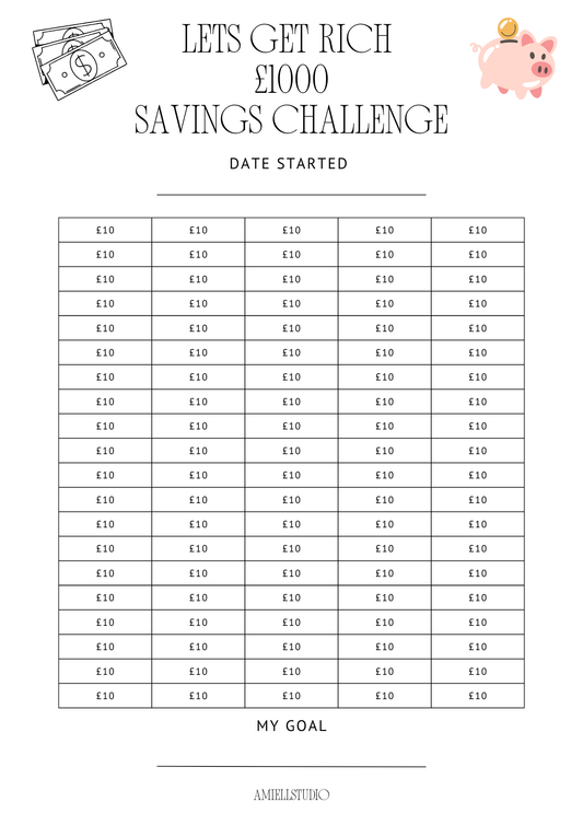 Savings Challenge Sheet